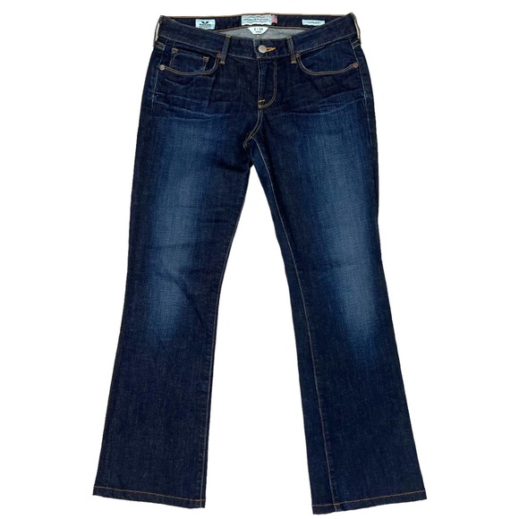 59. Lucky Brand Lolita Boot Cut Jeans Sz 2 / 26 Ankle Dark White Oak Cone Denim - Picture 1 of 7